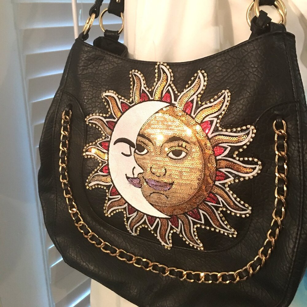 Steve Madden Embellished Purse with Sun Moon Logo